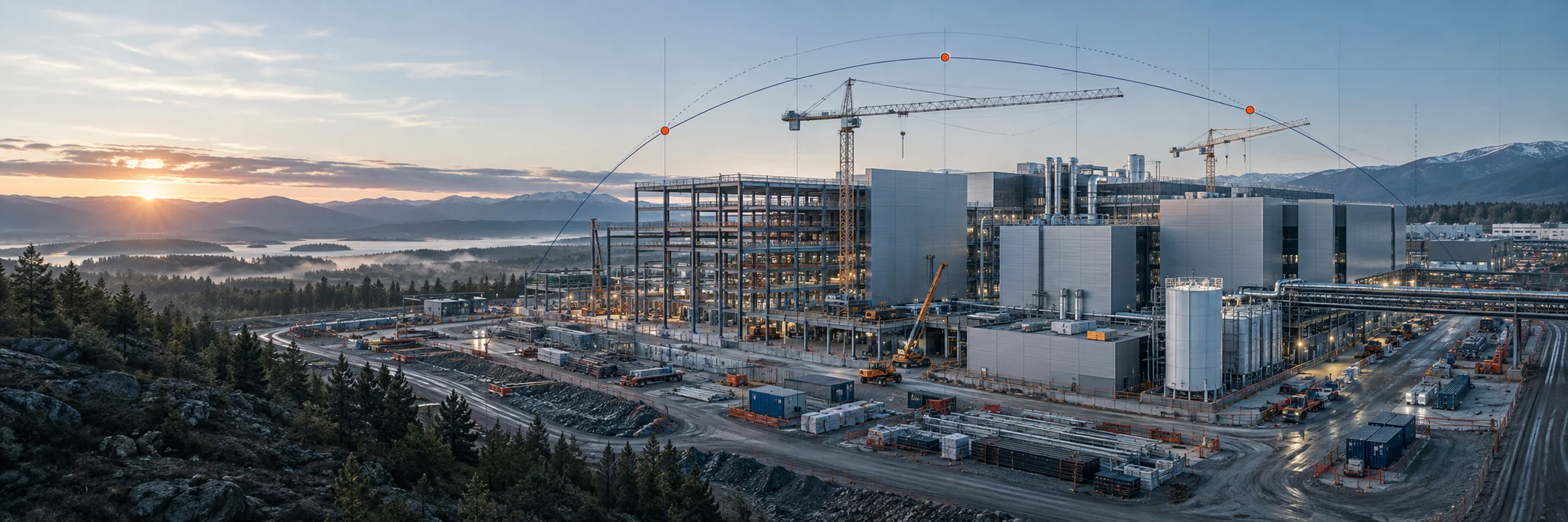 Advanced industrial facility progressing through construction and commissioning